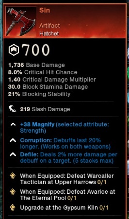 Sin Hatchet New World